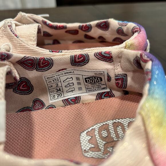 Hey dude girls shoes in pink sparkles size 2 - Picture 5 of 9